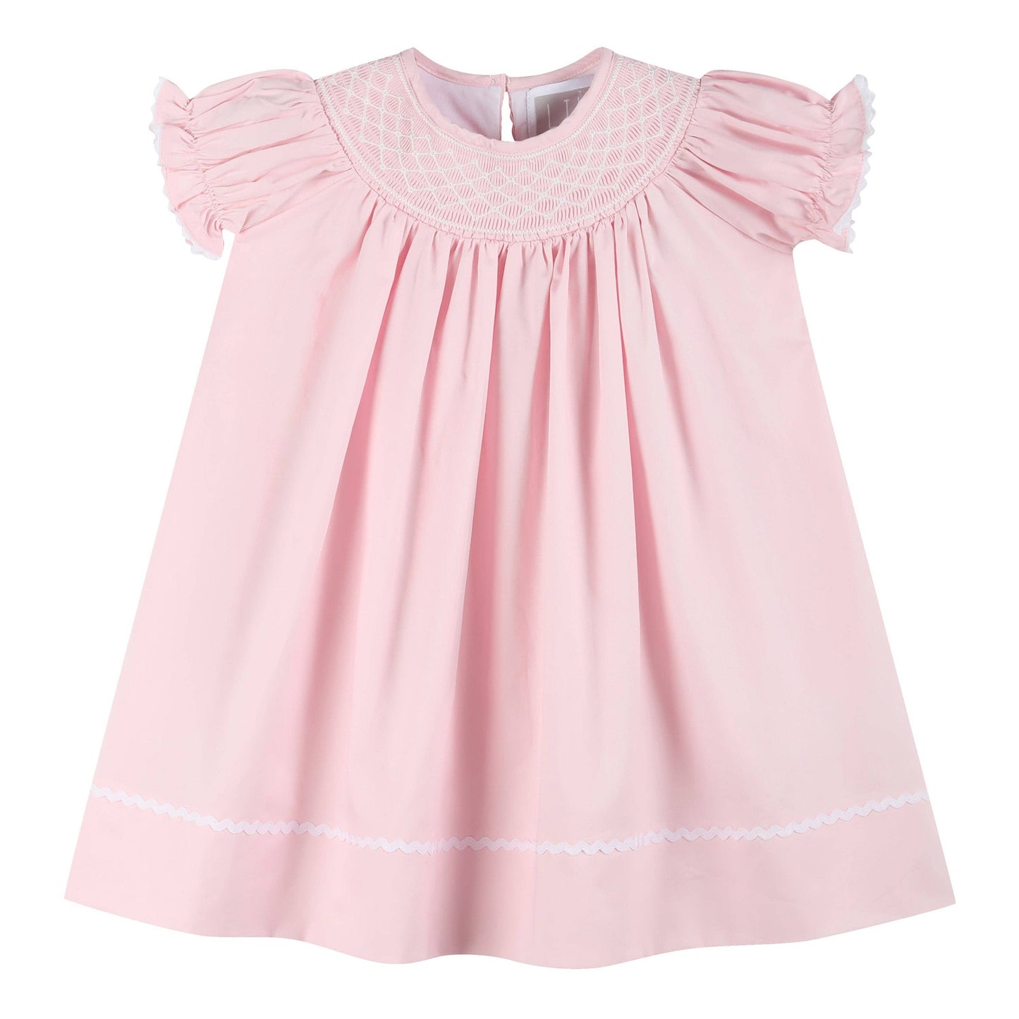 Pink and White Smocked Bishop Dress
