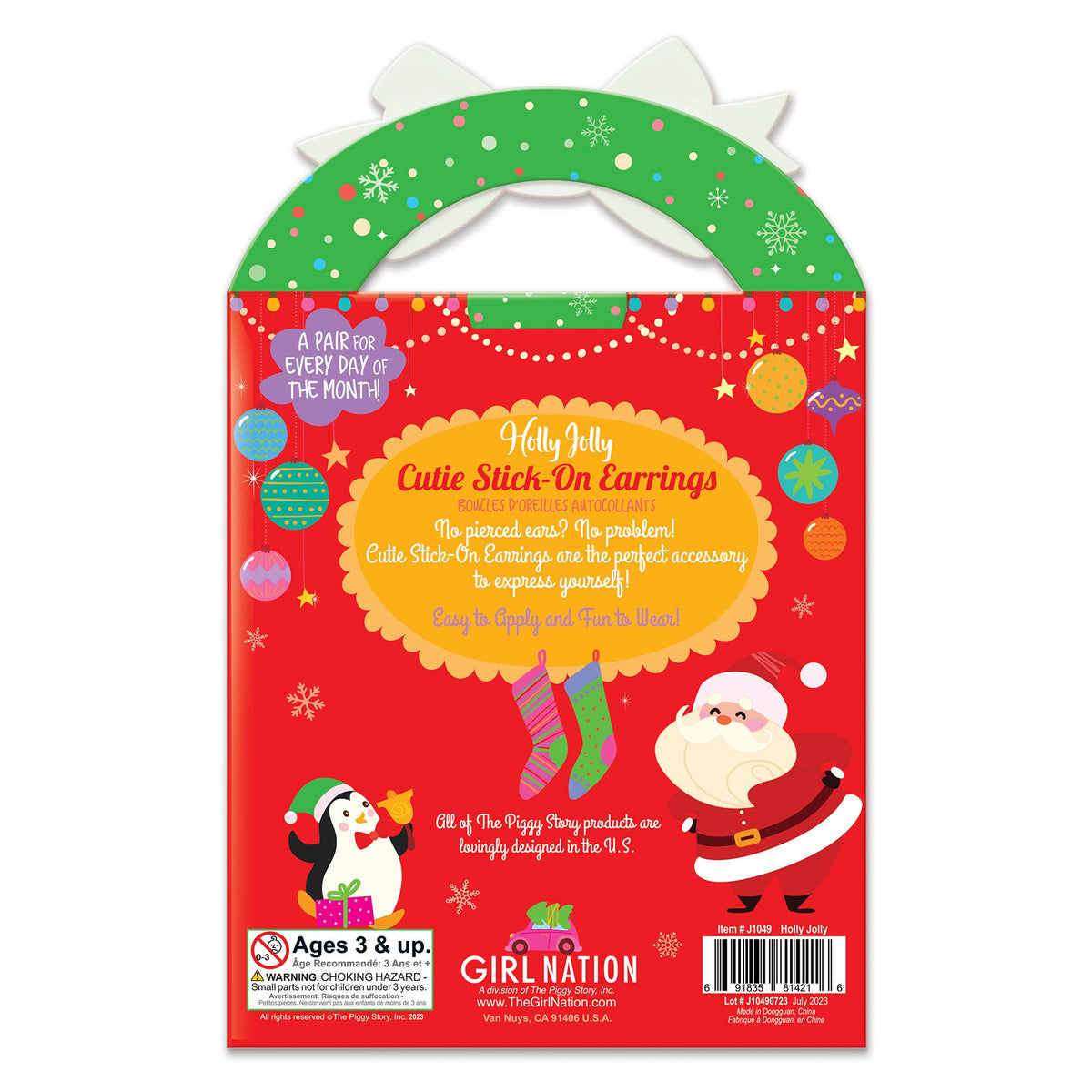 Christmas Stick-On Earrings | Holly Jolly