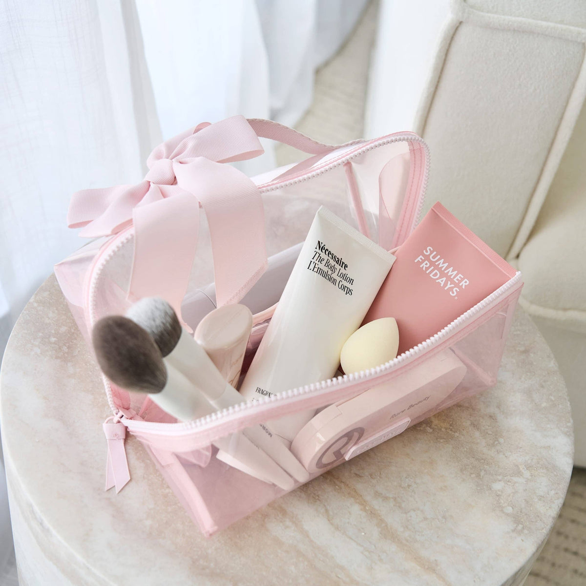 Jelly Cosmetic Bag – Waterproof Lay-Flat Makeup Bag: Tortoiseshell