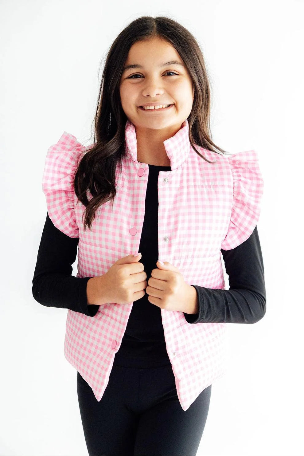 GO-GETTER GINGHAM PUFFER VEST