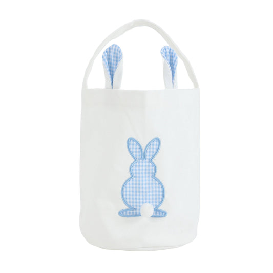 Blue Gingham Easter Bunny Basket