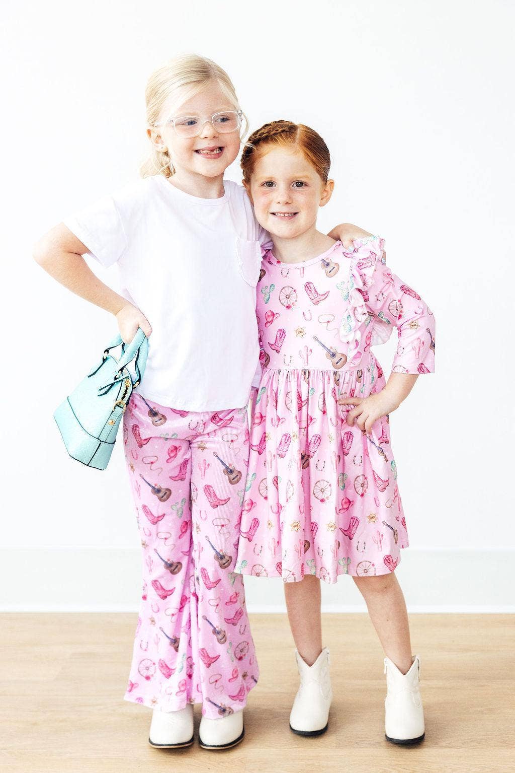 Boot Scootin' 3/4 Sleeve Ruffle Twirl Dress