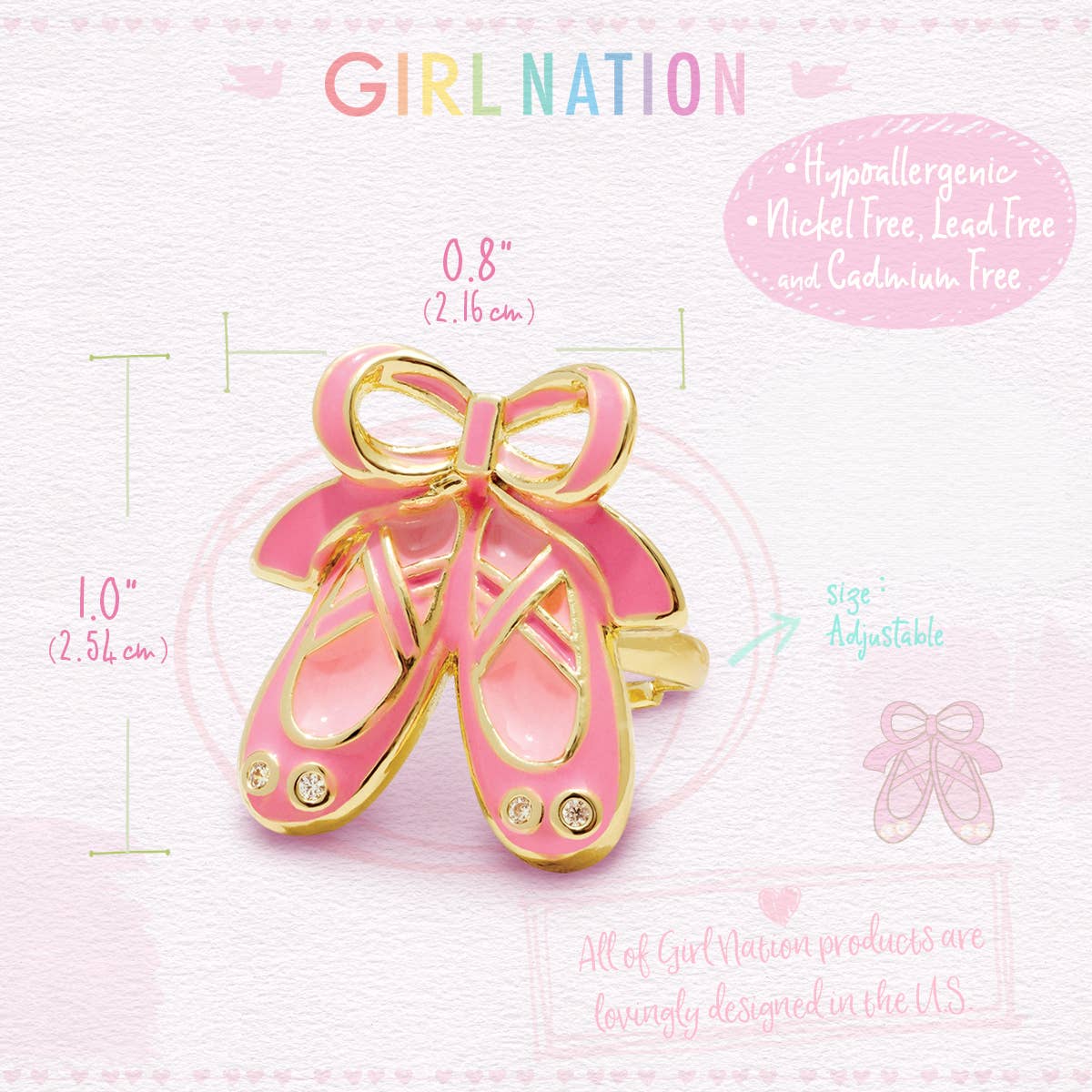 Twinkle Toes Adjustable Ring with Gift Box