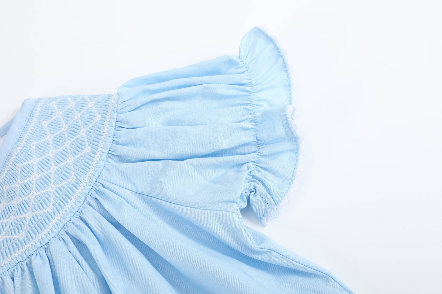 Blue and White Smocked Bishop Dress