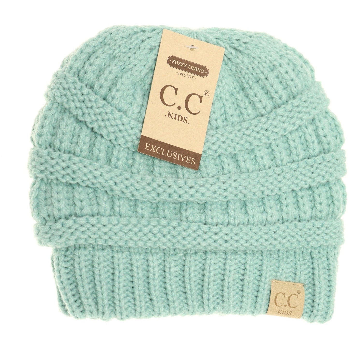 Kids Solid Fuzzy Lined CC Beanie KIDS25: Mint