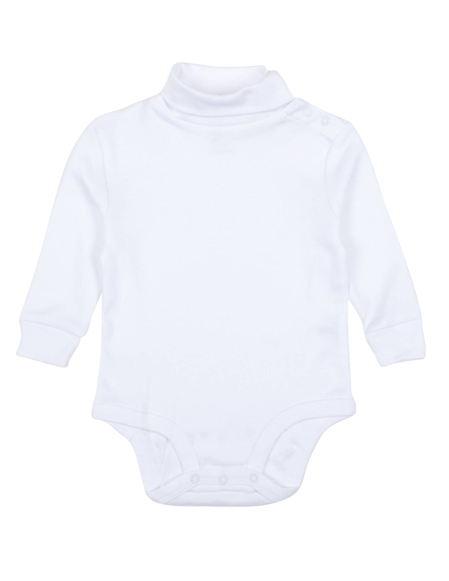 Kids Baby Turtleneck Bodysuit Cotton: WHITE