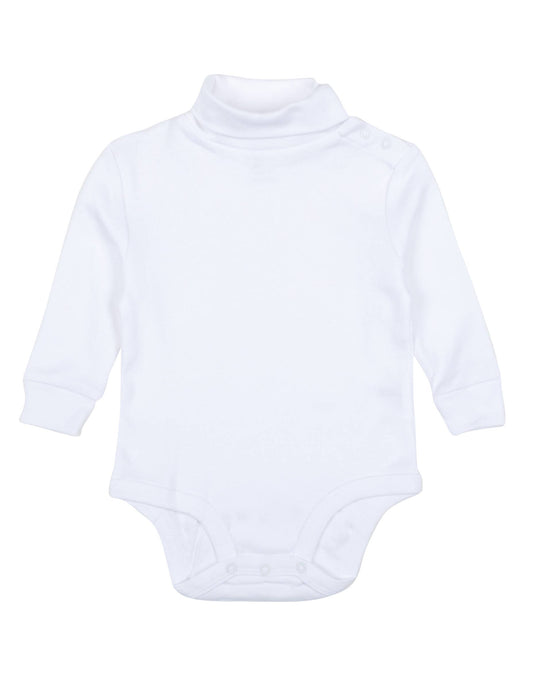 Kids Baby Turtleneck Bodysuit Cotton: WHITE