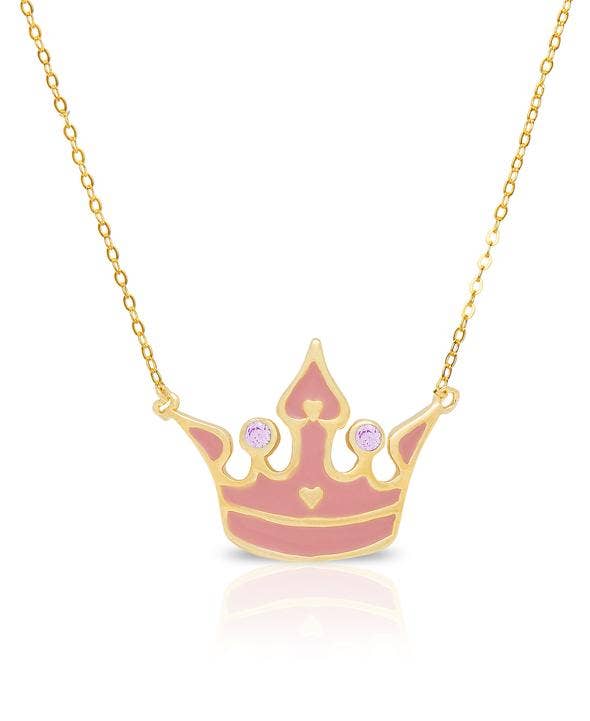 Princess Crown Necklace With CZ