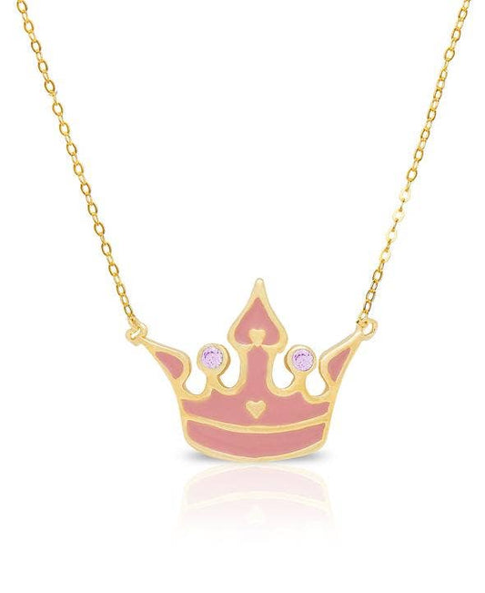 Princess Crown Necklace With CZ
