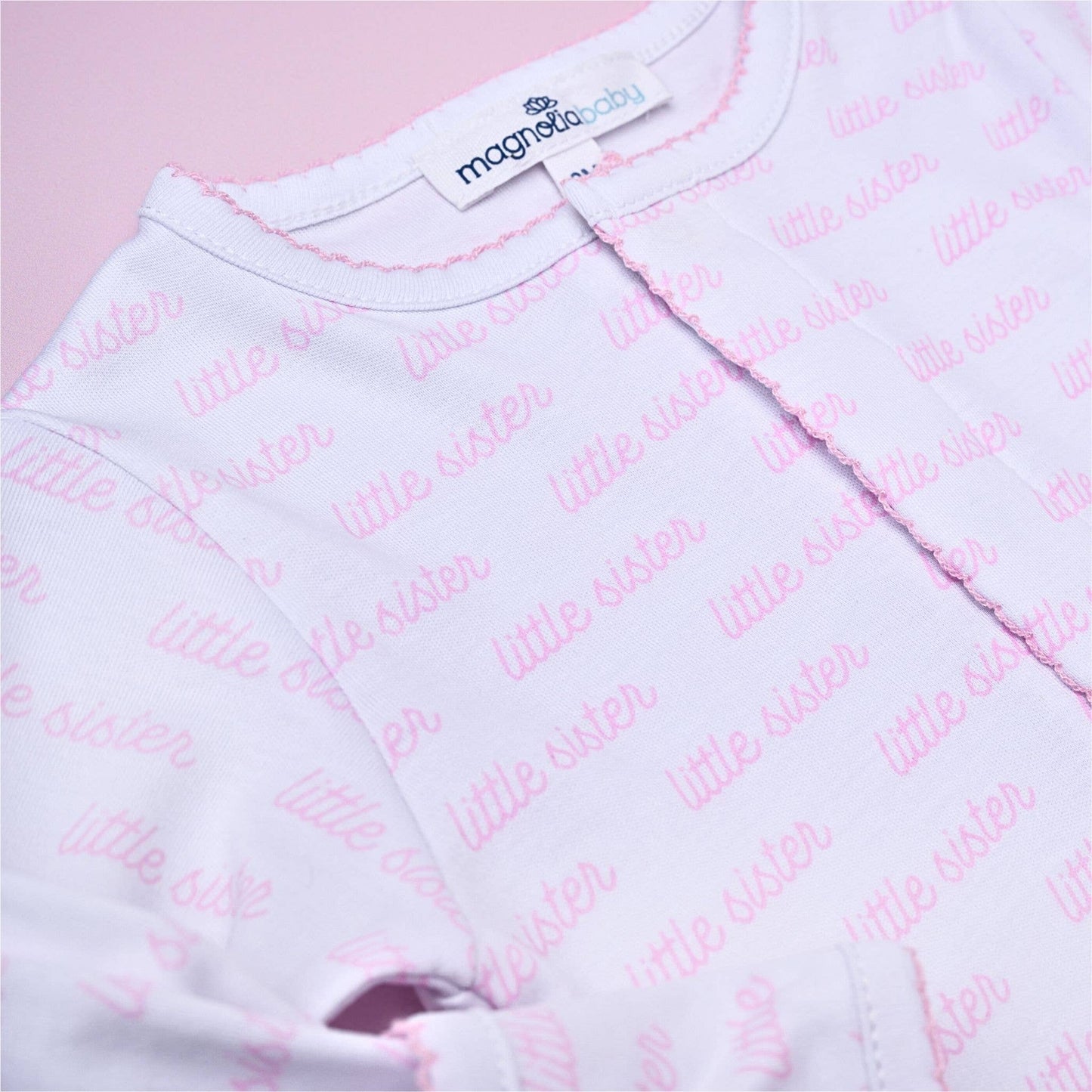 Little Sister Printed Footie: Pink