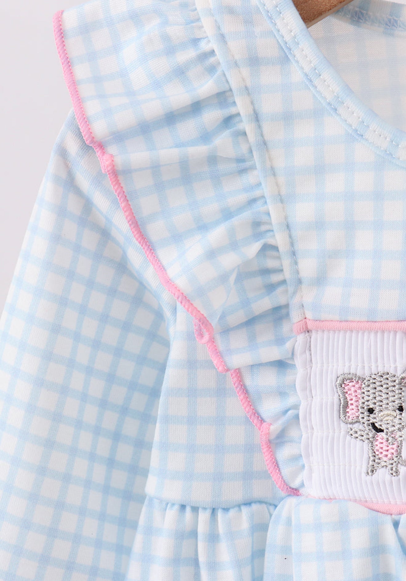 Blue Animal Smocked Ruffle Bloomer Set