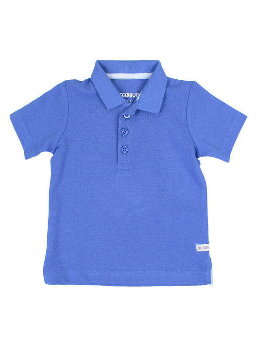 Boys Sonic Blue Pique Short Sleeve Polo Shirt: Blue