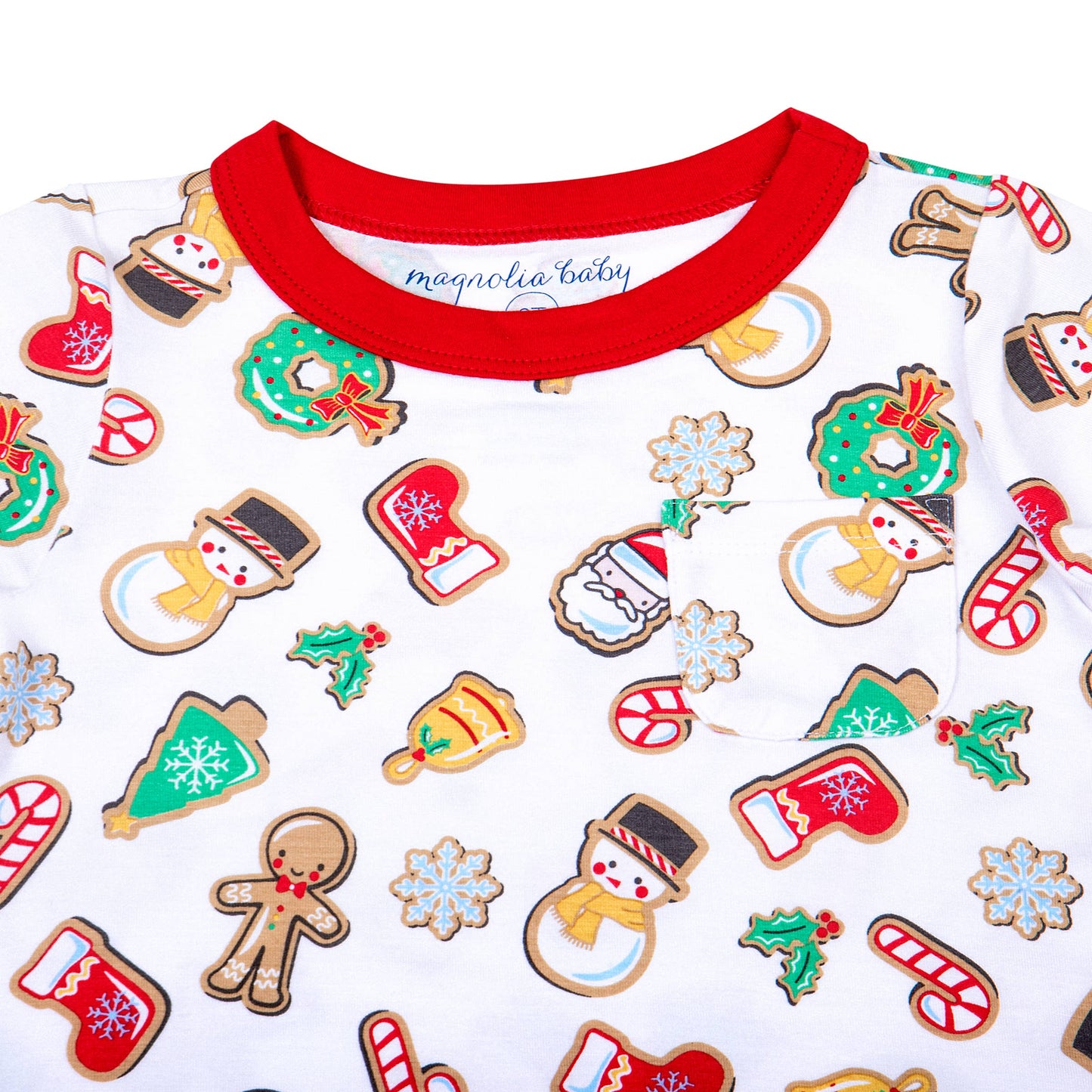 Holly Jolly Cookies Red Girl's Long Sleeve Nightdress: Red