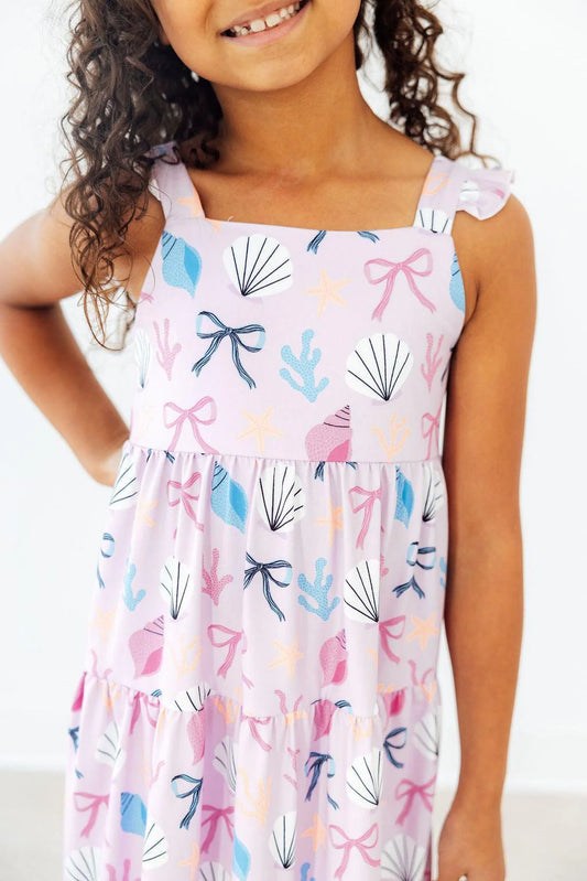 BEACHSIDE BOWS RUFFLE MAXI DRESS