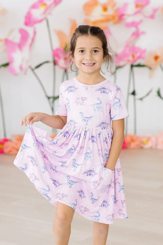 JURASSIC JOY S/S POCKET TWIRL DRESS