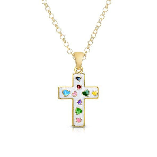 Cross Necklace: White