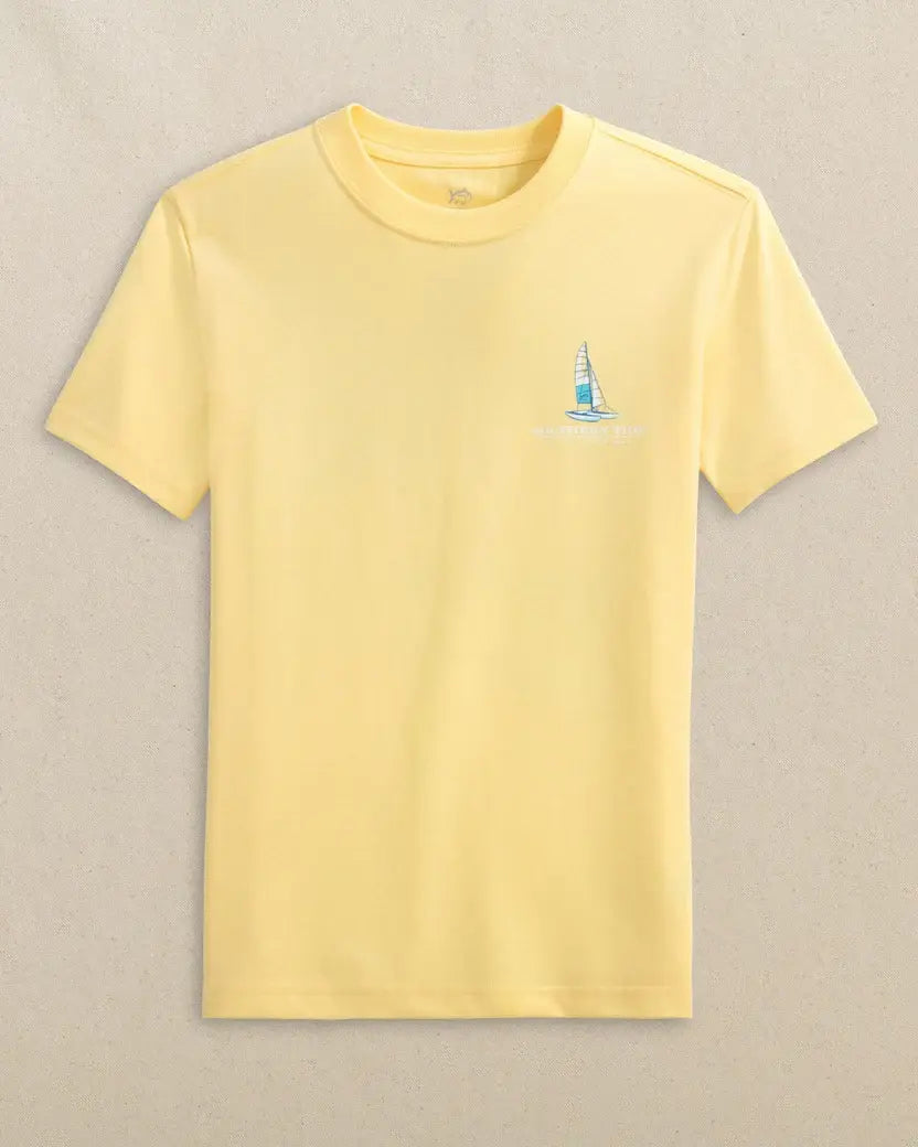 Youth SS Beach Catamarans Tee: Pineapple