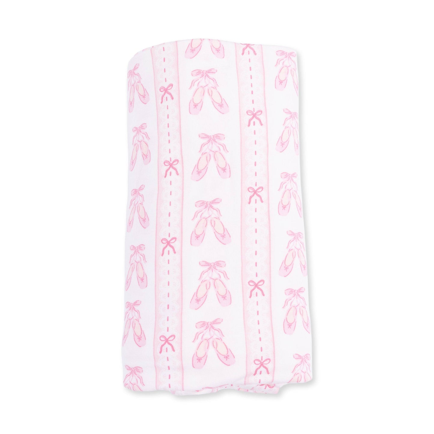 Ballet Shoes Ribbon Stripe - Swaddle Blanket: 45X45