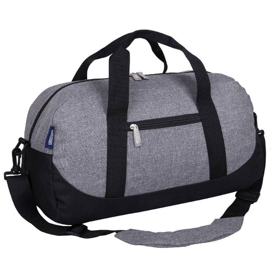 Gray Tweed Overnighter Duffel Bag