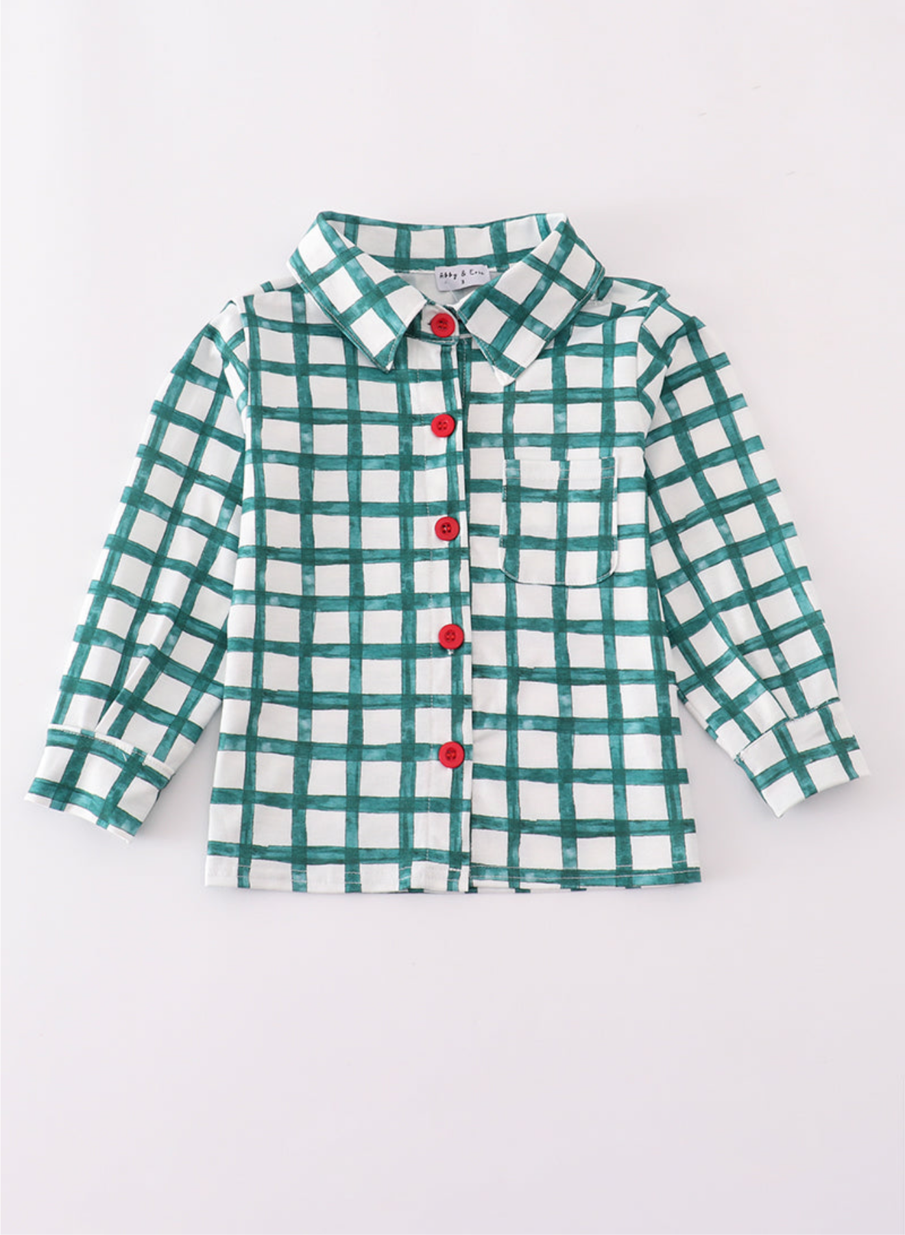 Green plaid button down shirt