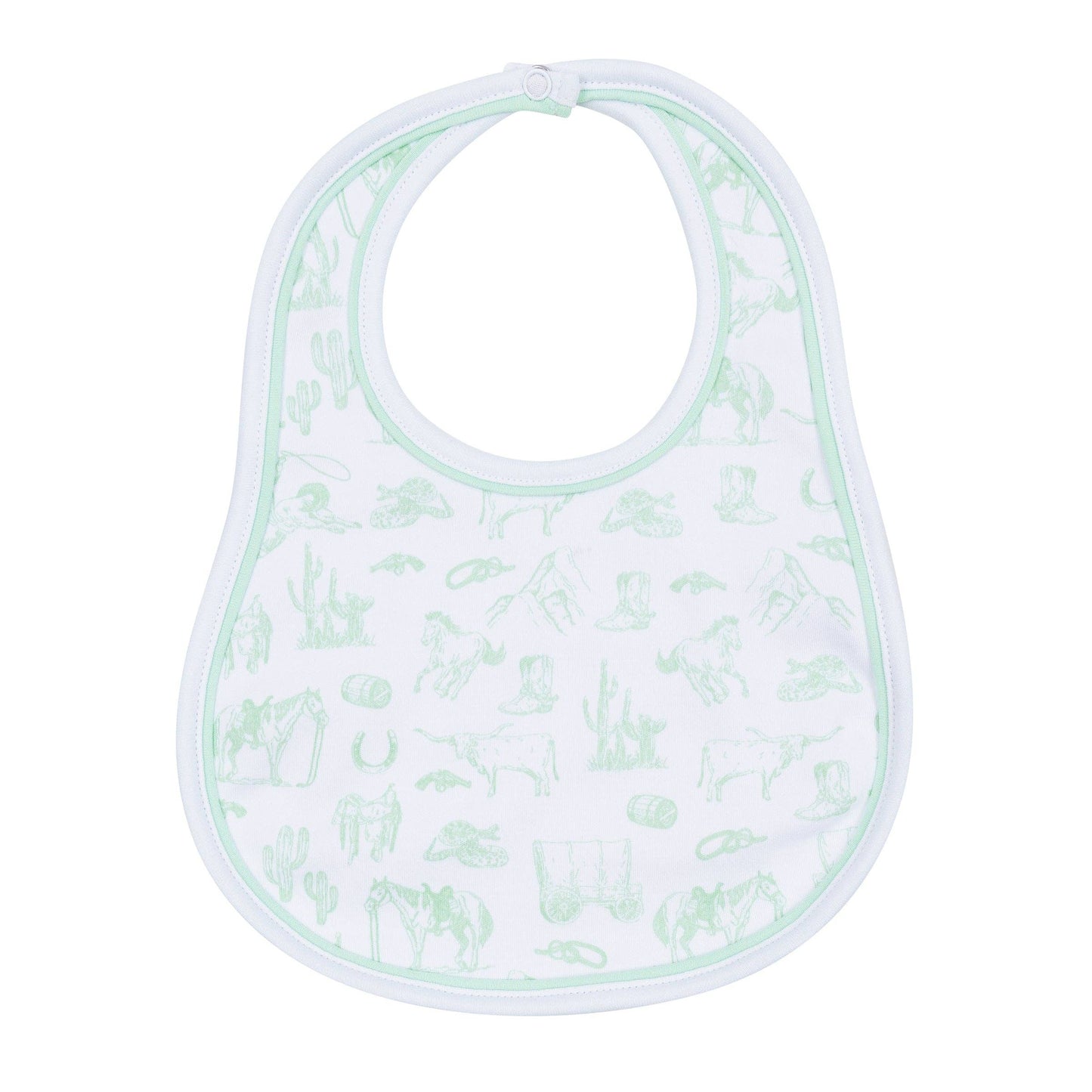 Wild West Toile Bib - Celery: One Size