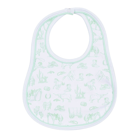 Wild West Toile Bib - Celery: One Size