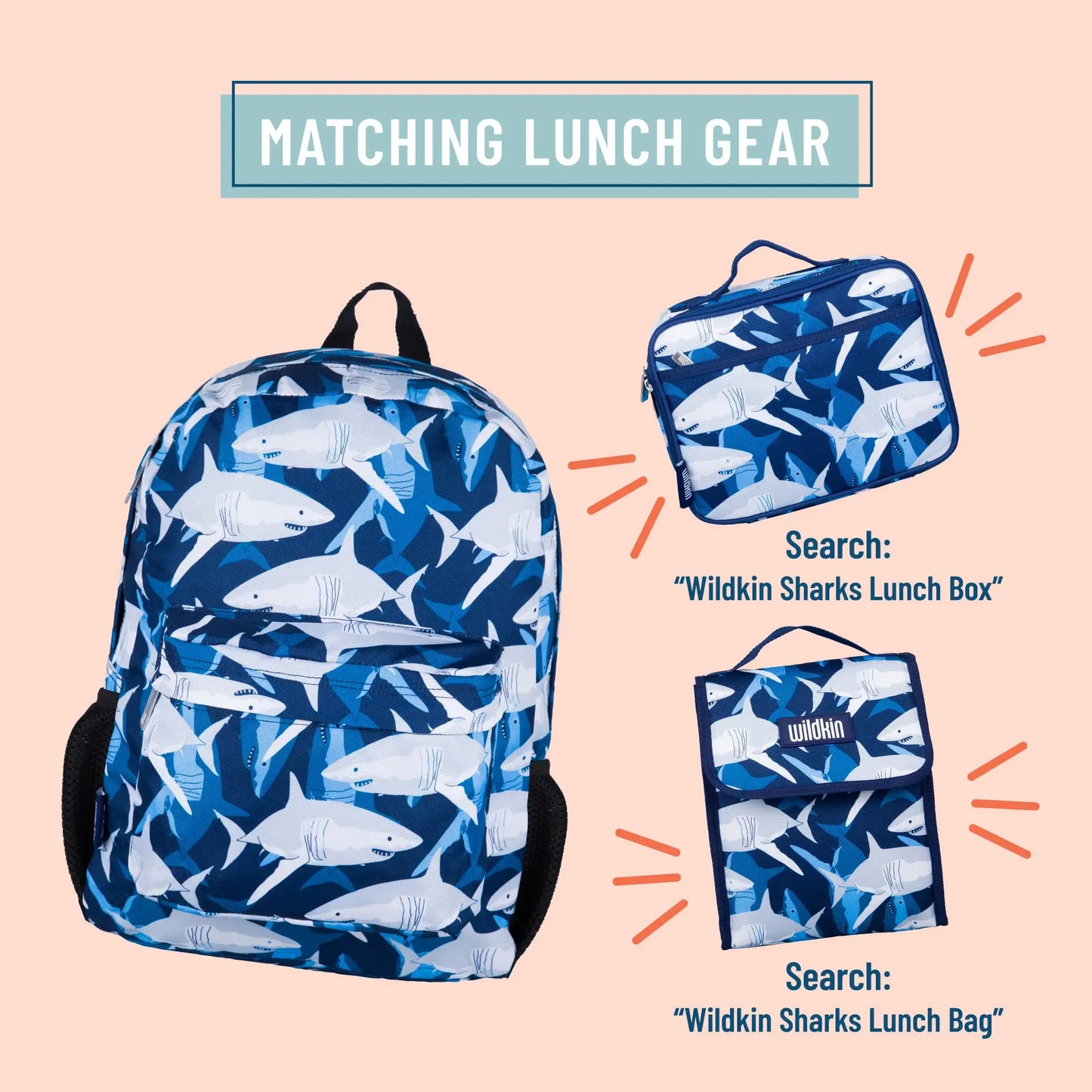 Sharks Backpack - 16 Inch