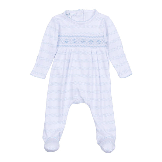 Baby of Mine Smocked Footie - Light Blue