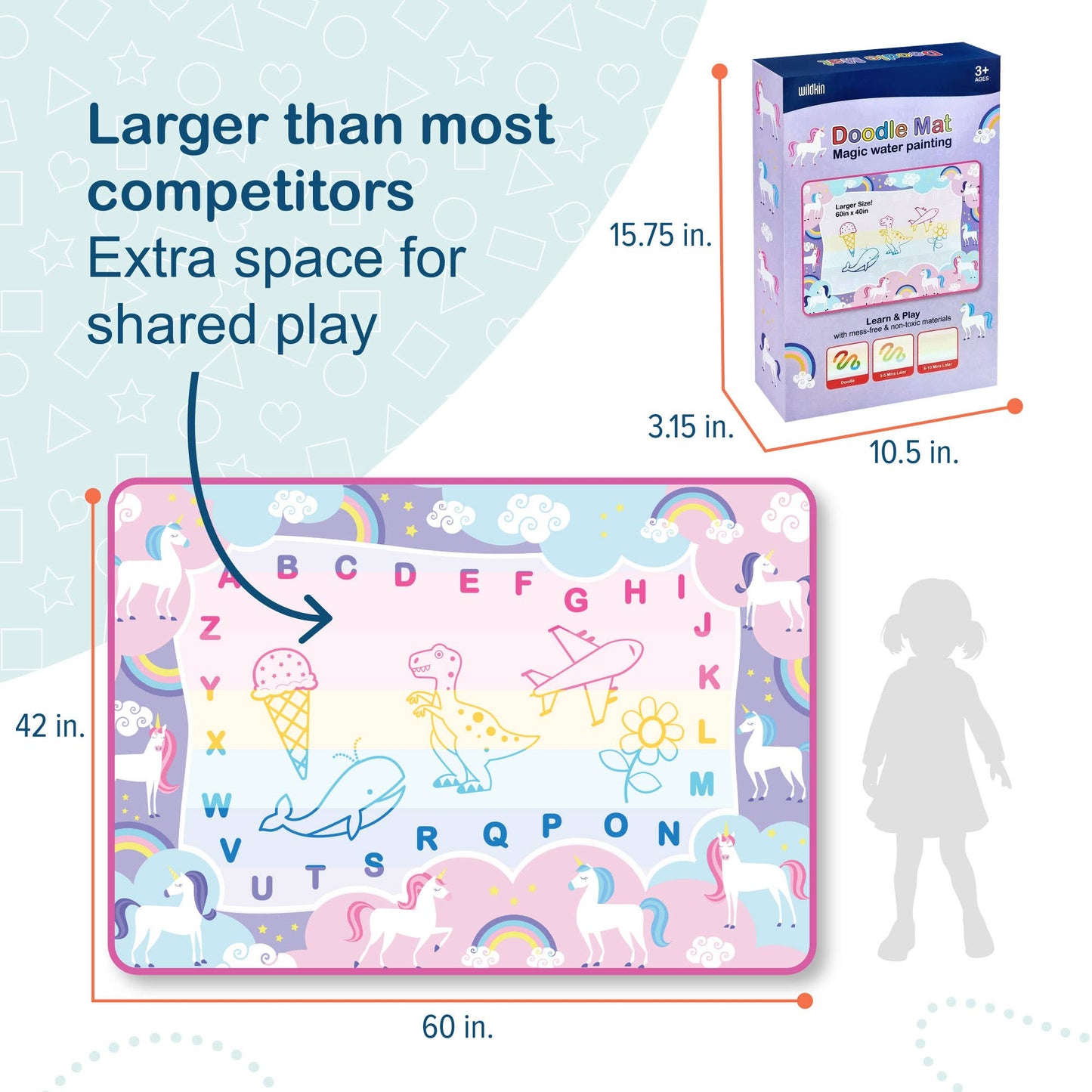 Unicorn Rainbows Doodle Mat