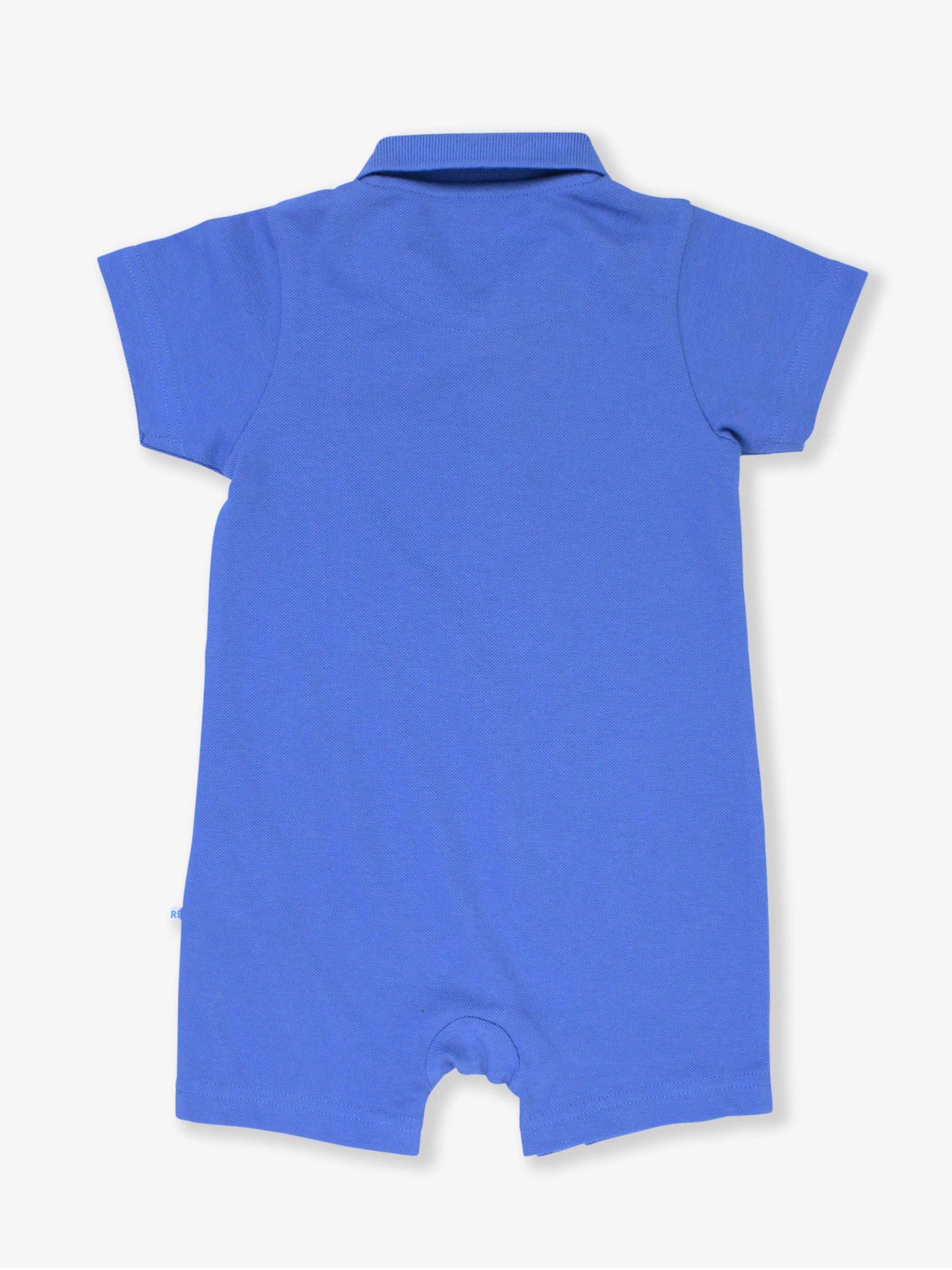 Baby Boys Sonic Blue Pique Polo Romper: Blue