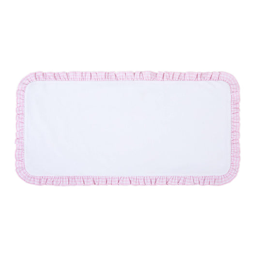 New Beginnings Pink Ruffle Burp Cloth: Pink / O/S