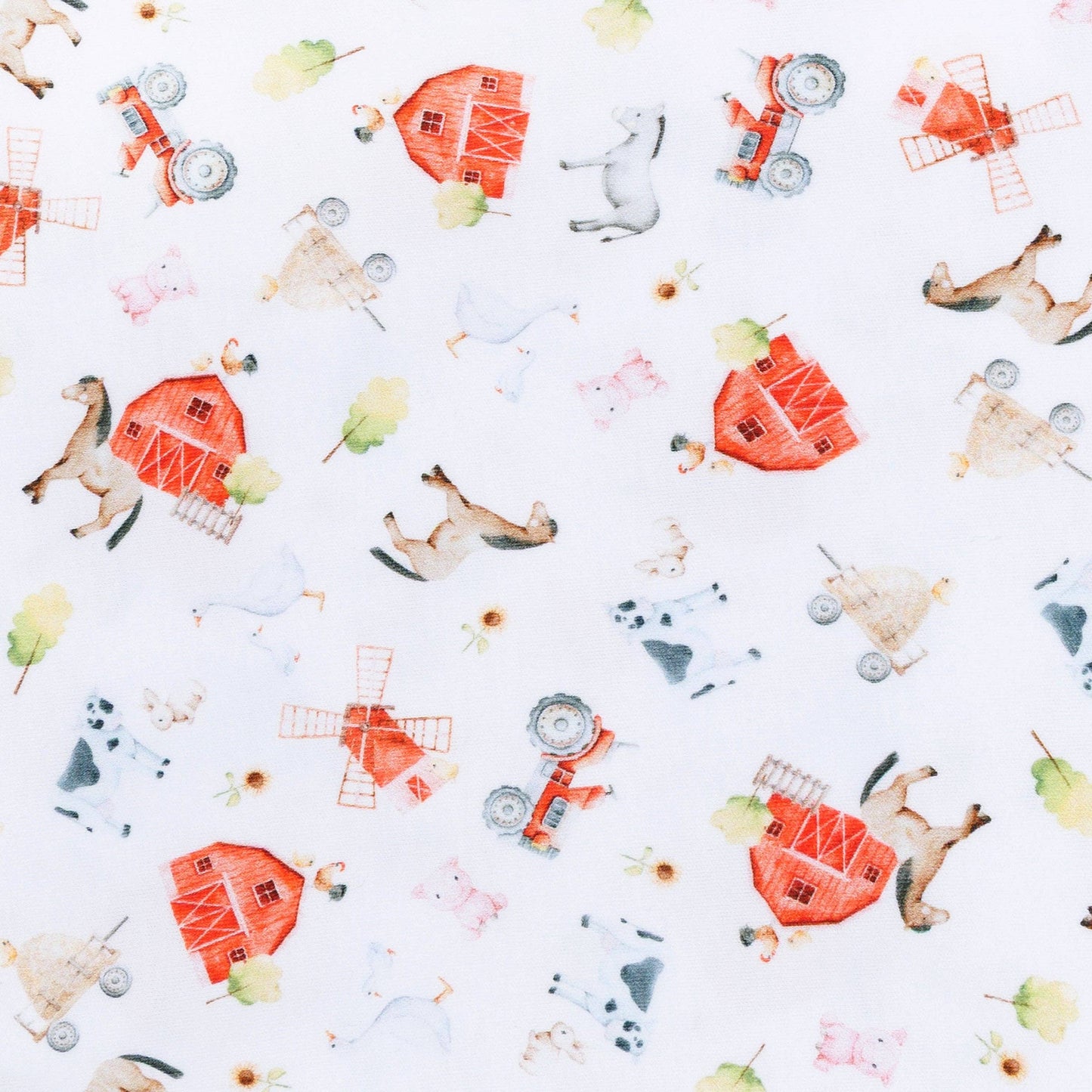 Barnyard Babies Print Ruffle Bubble
