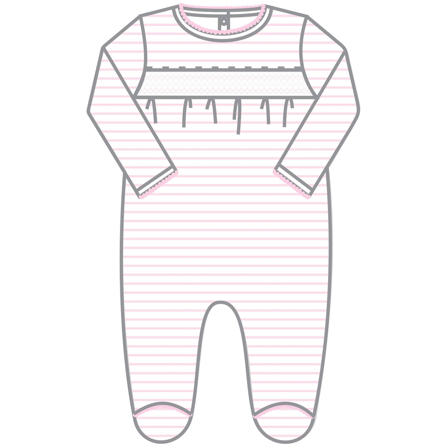 Mini Stripes Smocked Footie - Pink: Pink