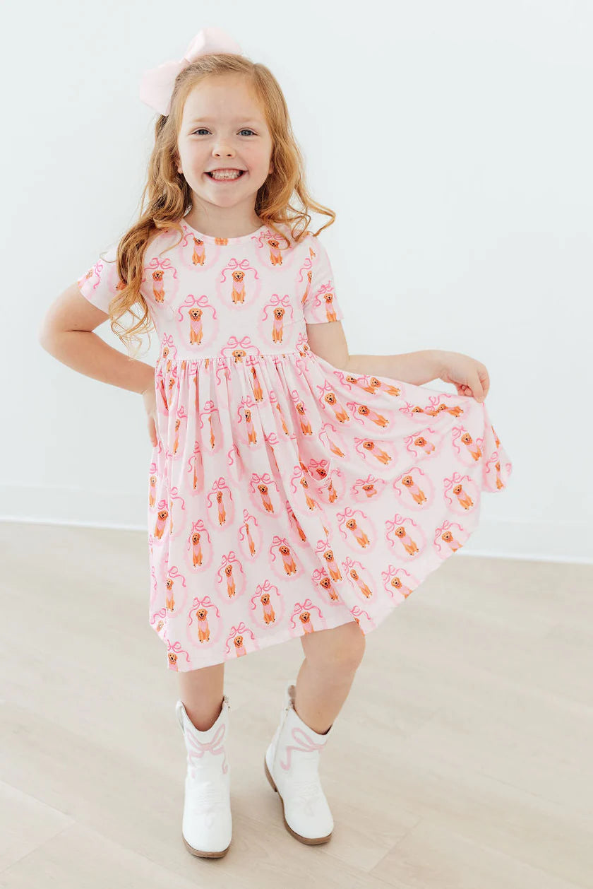 GIRL'S BEST FRIEND S/S POCKET TWIRL DRESS
