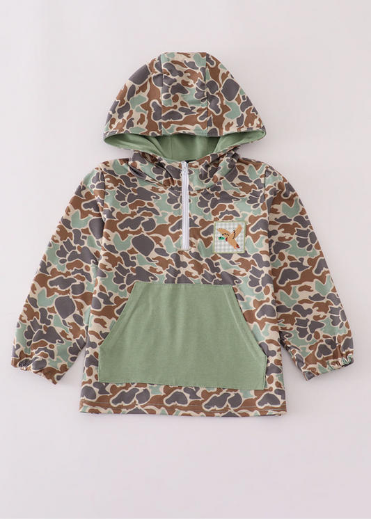 Camouflage Duck Embroidery Hoodie