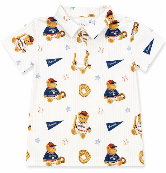 Boys Baseball Bears S/S Polo