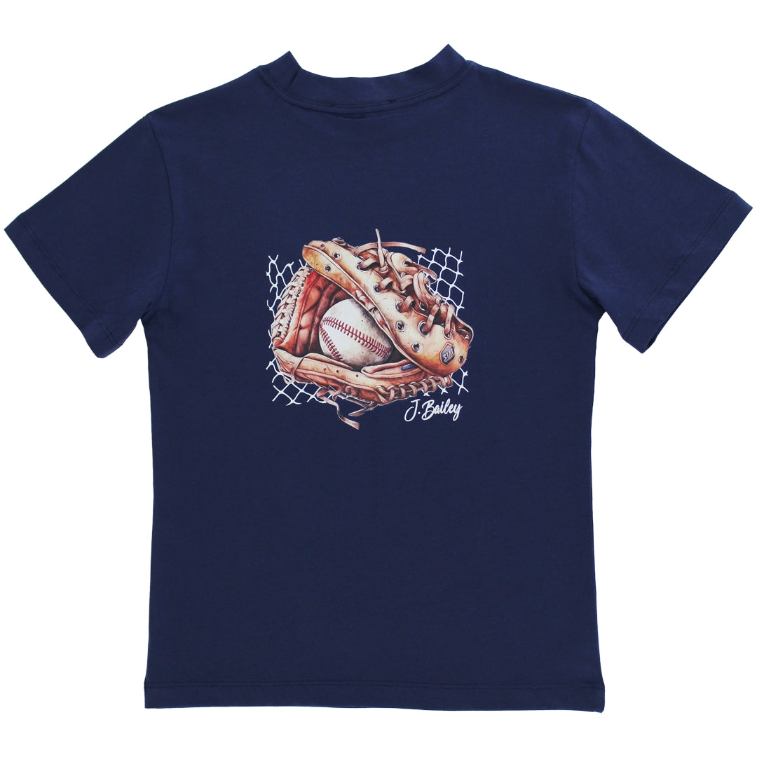 S/S Logo Tee, Baseball on Navy