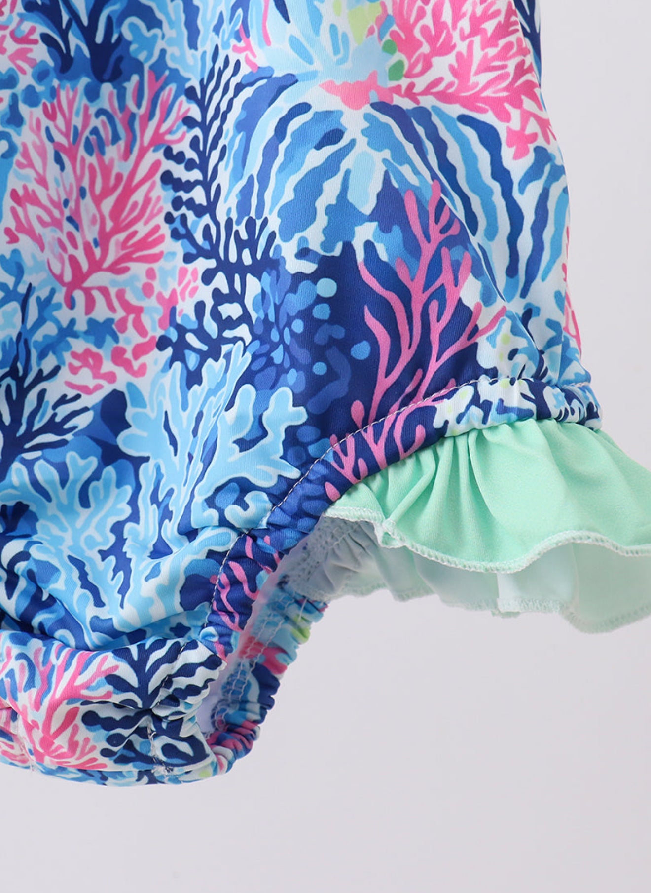 Blue marine creature print swimsuit