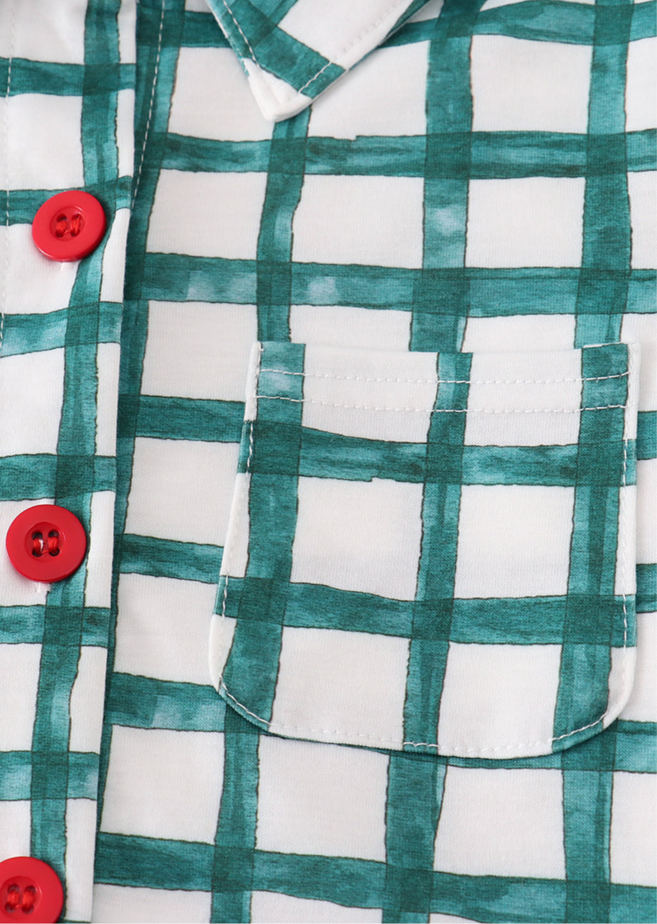 Green plaid button down shirt