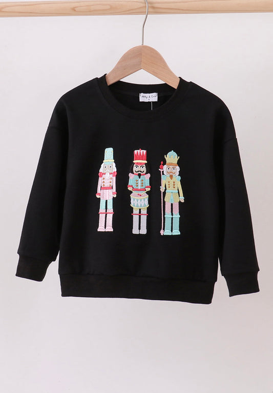 Nutcracker Embroidery Top- Black