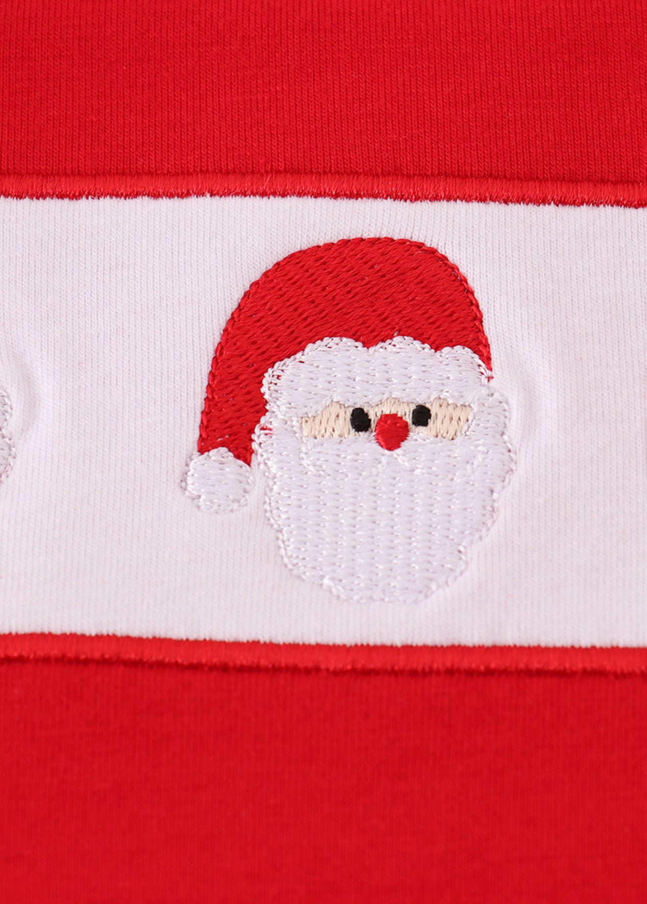 Red santa claus embroidery plaid pants set