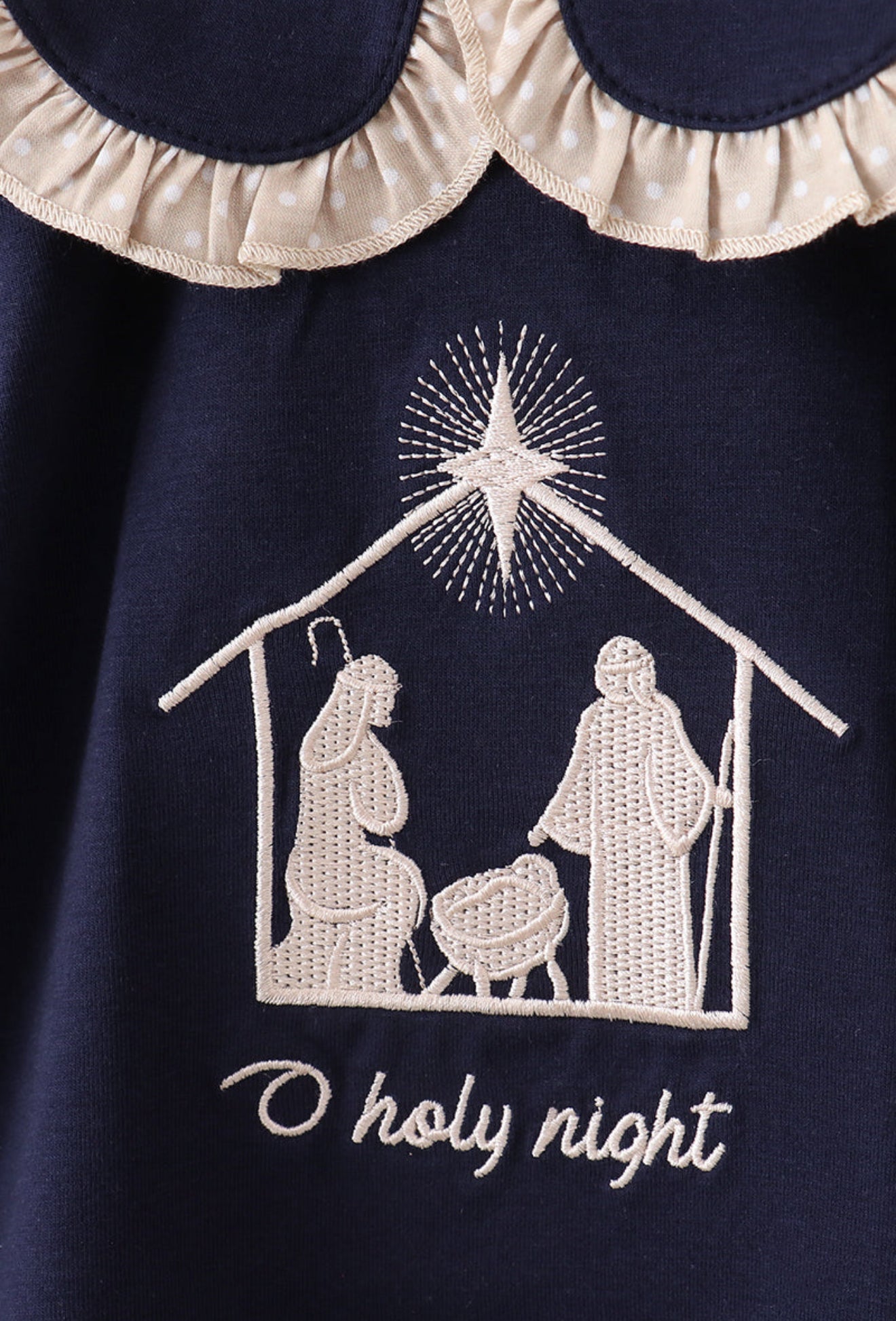 Navy nativity embroidery bloomer set