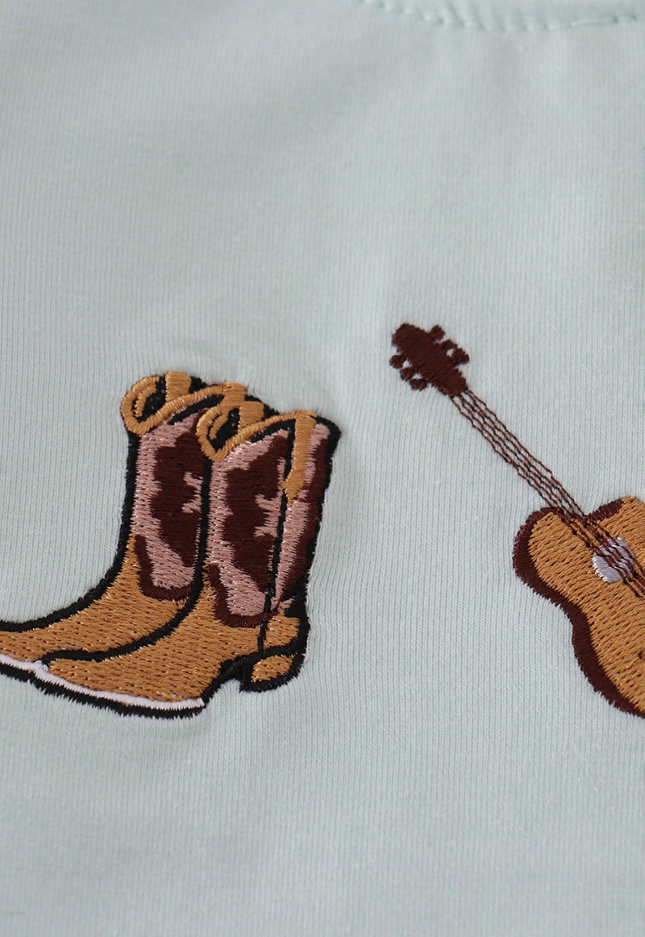 Blue boots embroidery pants set