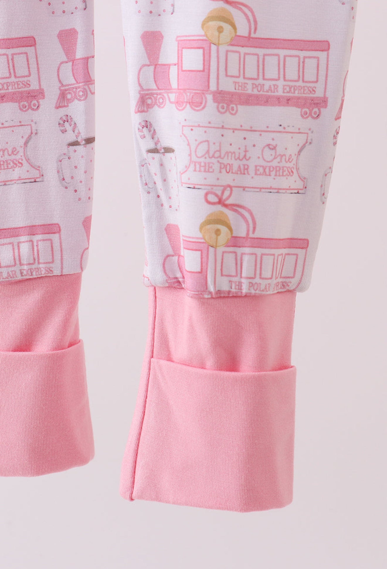 Pink train bamboo pajamas zipper romper