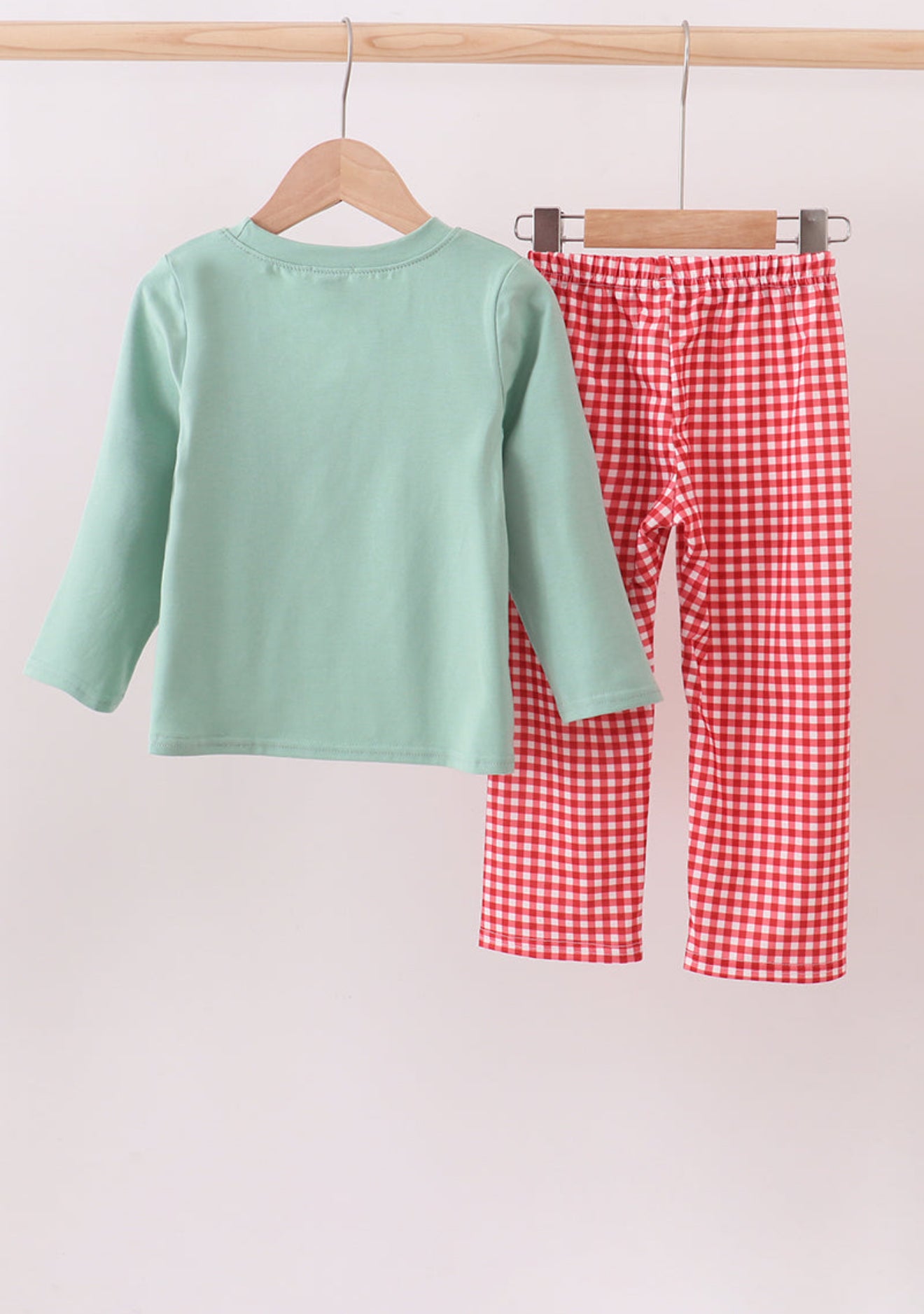 Green nativity embroidery pants set