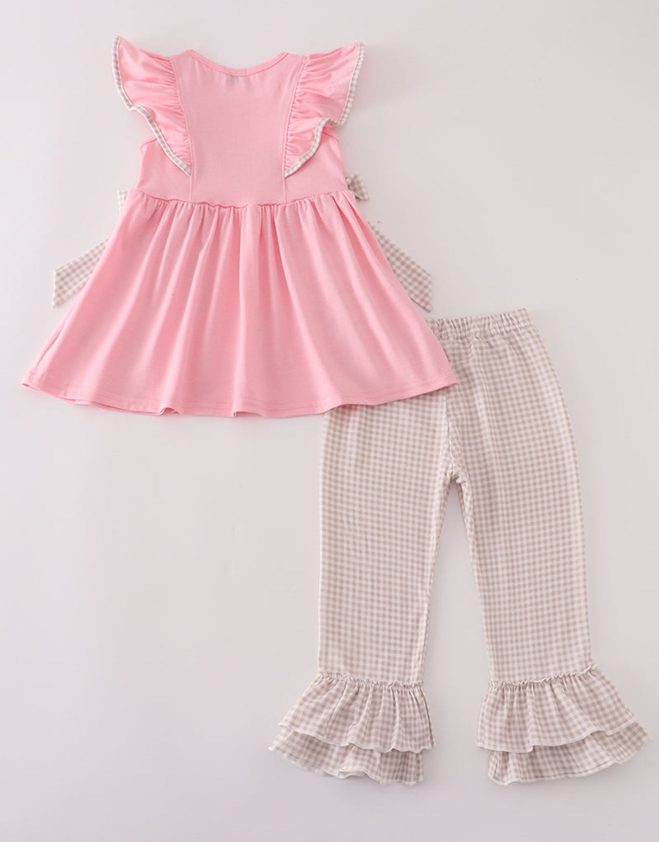 Pink football french knot pants set