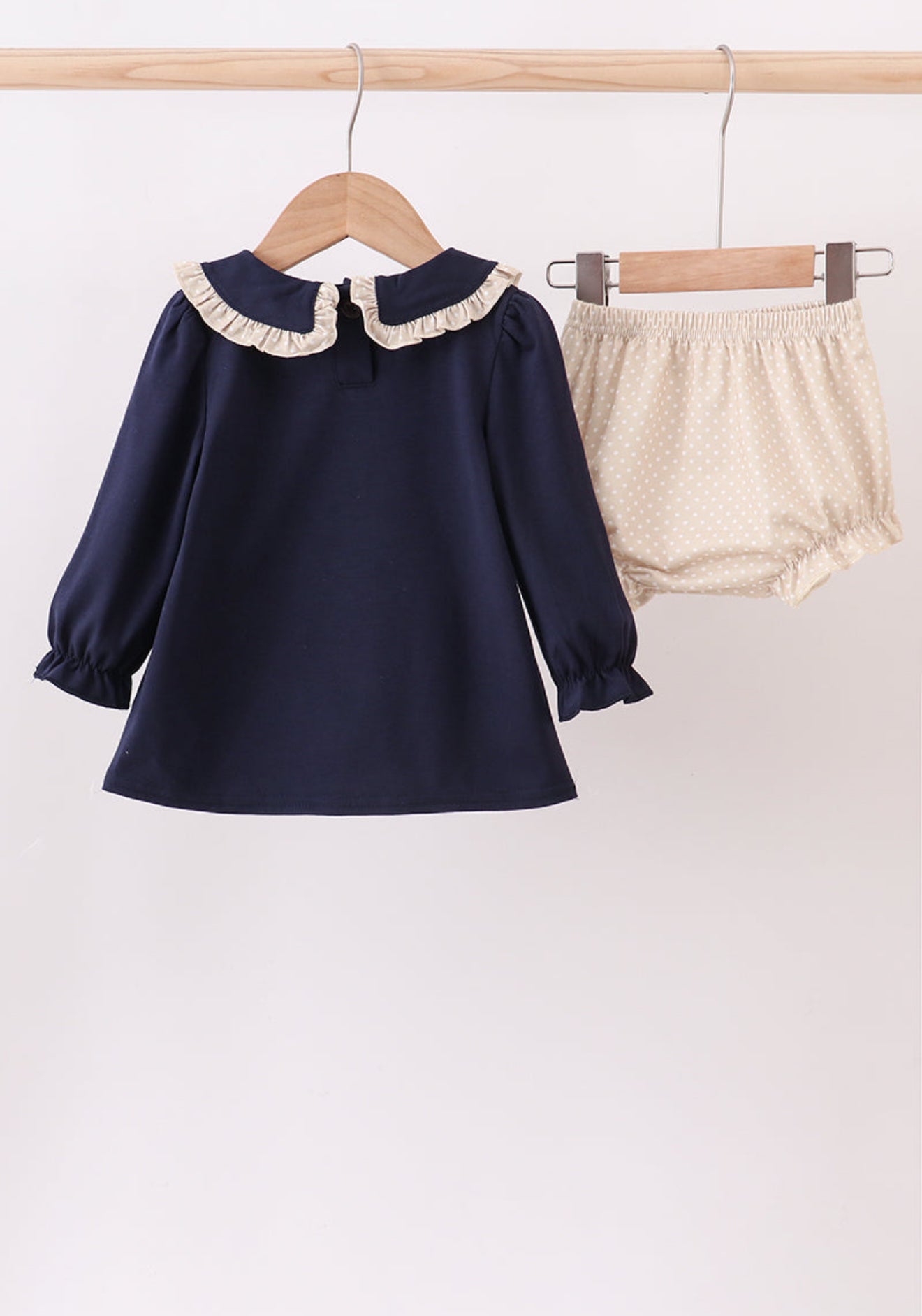 Navy nativity embroidery bloomer set