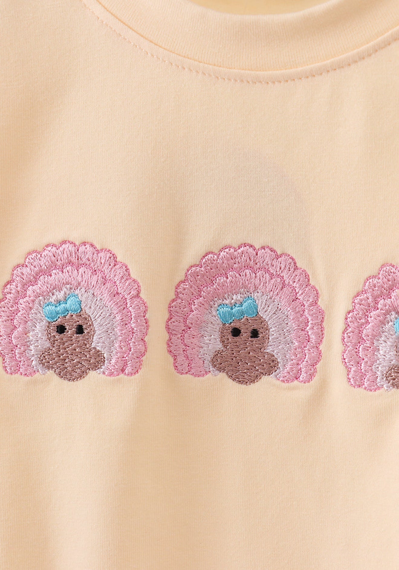 Beige turkey embroidery bubble