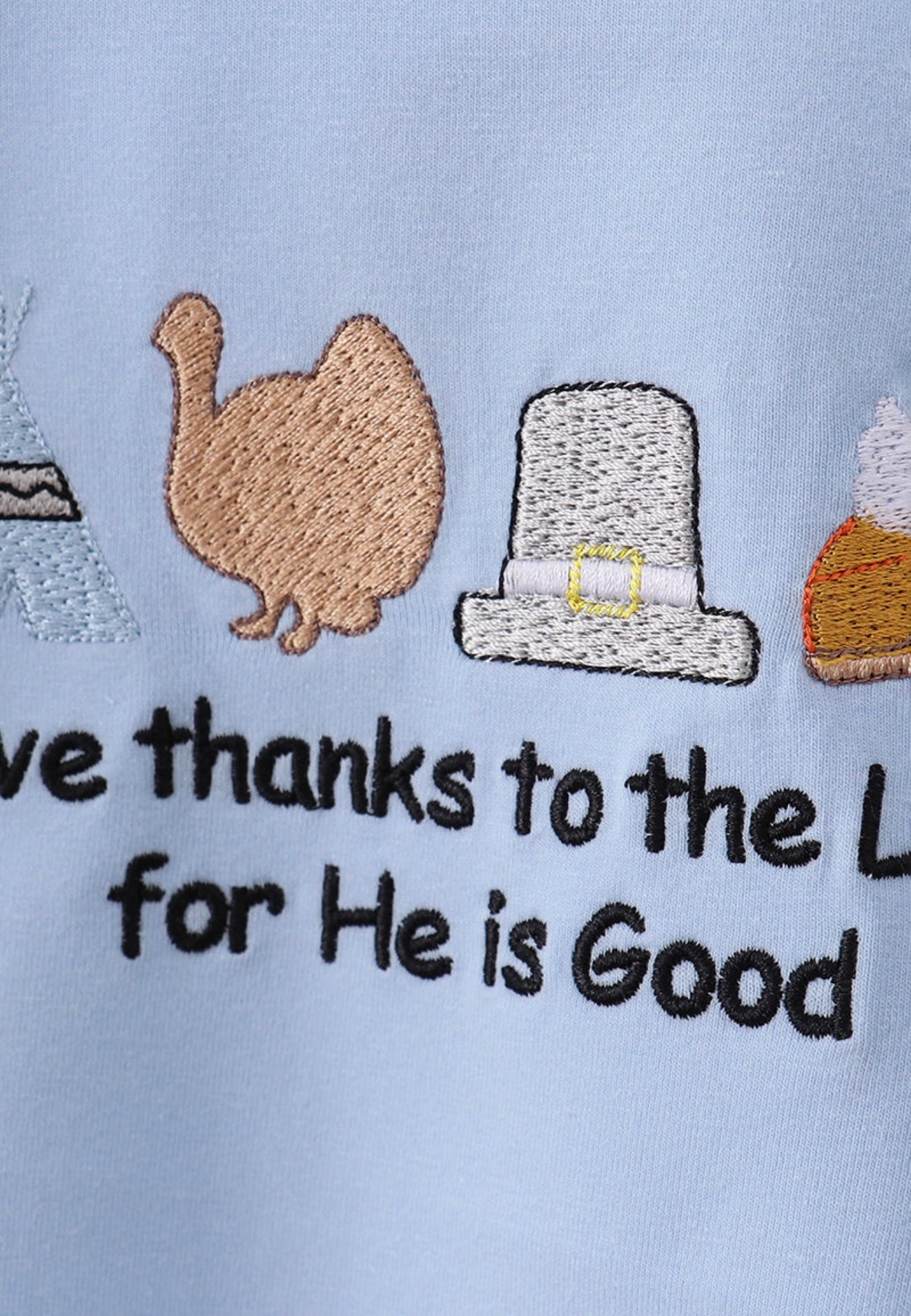 Blue turkey embroidery top