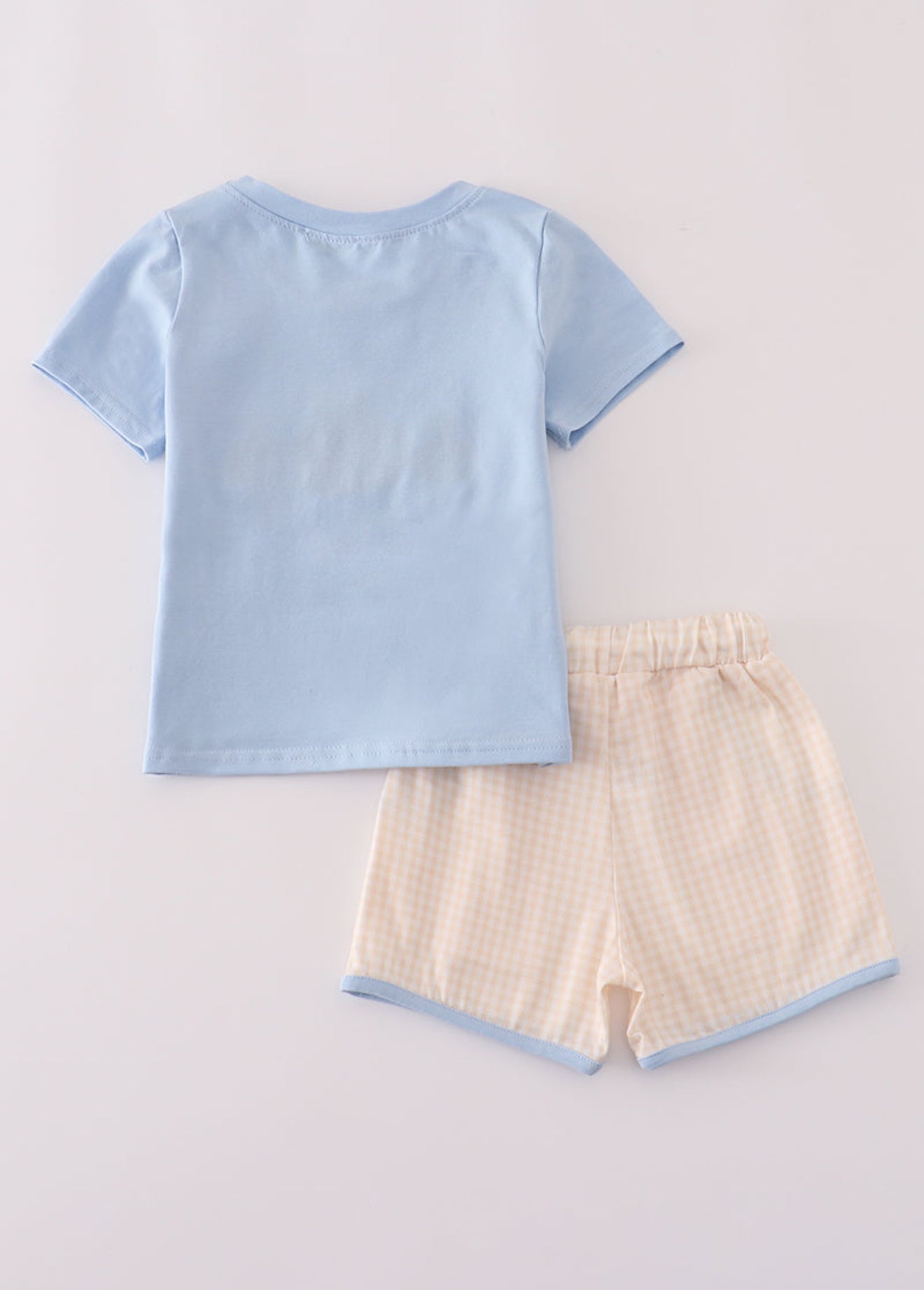 Blue pumpkin french knot shorts set